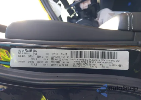 2019 Dodge Durango Srt Awd из США, поврежденный, VIN 1C4SDJGJ2KC792350